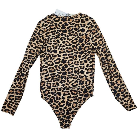 Zara -596‎ NWT Women's Wrap Animal Print Bodysuit Size Small - Picture 3 of 7